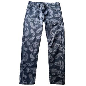 Levi's 512 Slim Taper Black Paisley Print Denim Jeans Stretch Men's 28x30